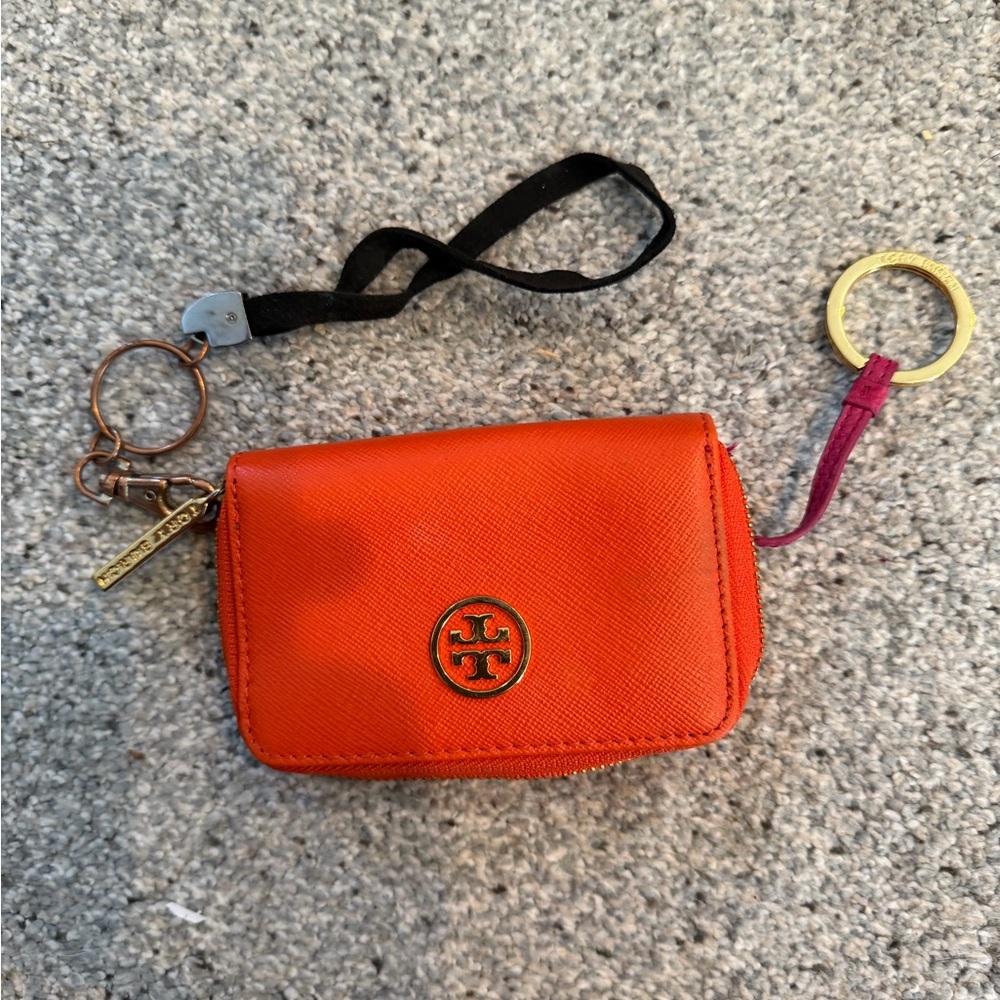 Authentic Tory Burch Vibrant Orange Mini change purse